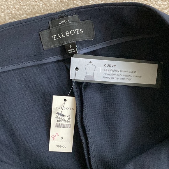NWT Talbots CURVY Navy straight leg pants - Picture 7 of 8